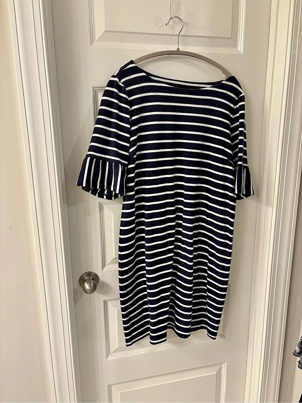 Talbots Striped Mini Dress in Blue & White Size XL Like New